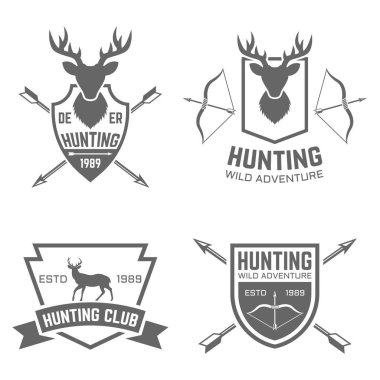 Avcılık Kulübü vektör siyah etiket, rozetleri, Amblemler