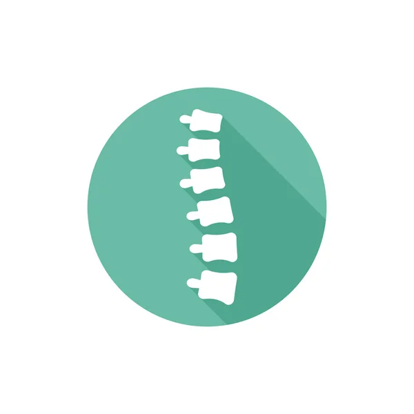 Vecteur isolé orthopédique de la colonne vertébrale icône plate ronde — Image vectorielle