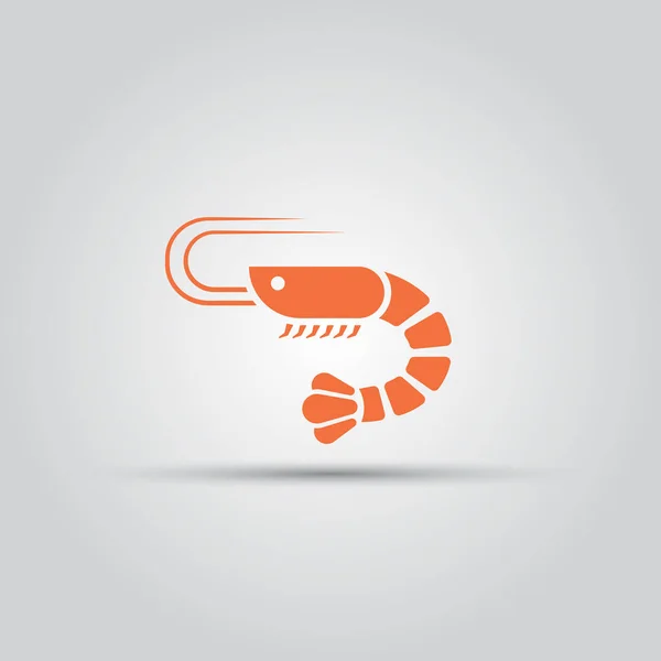 Ícone de vetor isolado de camarão, sinal de frutos do mar —  Vetores de Stock
