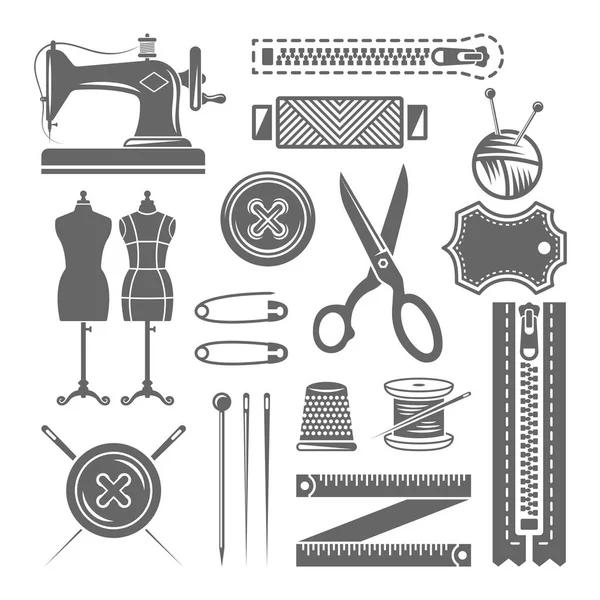 Accessoires de couture et éléments vectoriels de couture — Image vectorielle