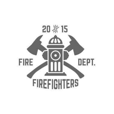 İtfaiye vektör amblemi ile yangın musluğu