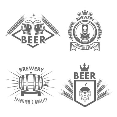 Bira ve bira kümesi vektör Etiketler izole