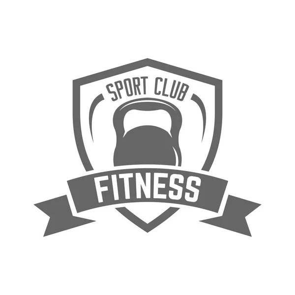Fitness club deportivo aislado vector emblema negro — Archivo Imágenes Vectoriales