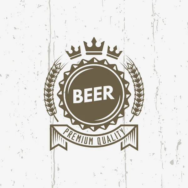 Tampa de cerveja vetor isolado etiqueta vintage com fita — Vetor de Stock