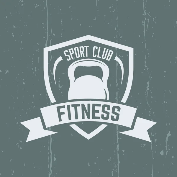 Fitness club deportivo aislado emblema de vector vintage — Archivo Imágenes Vectoriales