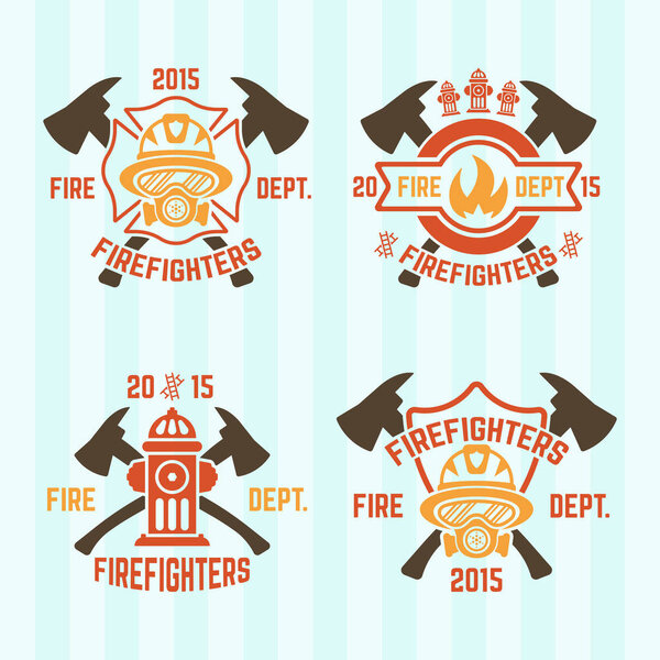 Fire department vector colored emblems