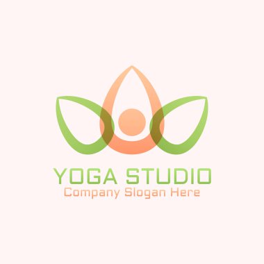 Yoga studio vektör Soyut logo kavramı