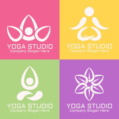 Yoga studio vektör soyut logolar şablonları