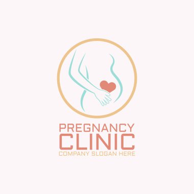 Gebelik Kliniği izole vektör logo concpt