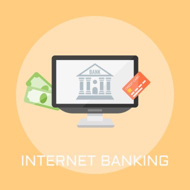 Internet bankacılığı vektör çizimi renkli