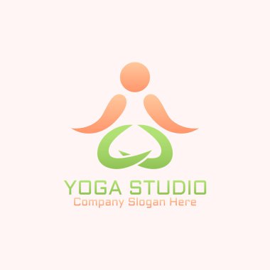 Yoga studio izole vektör Soyut logo şablonu