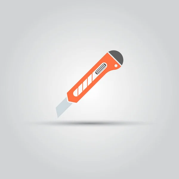 Couteau de papeterie isolé vecteur icône de couleur — Image vectorielle