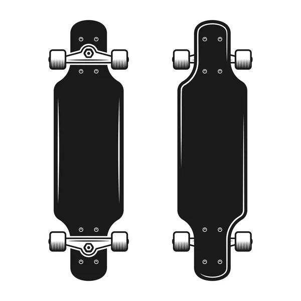 Longboards Set aus zwei Stilen Ansicht von oben und unten — Stockvektor