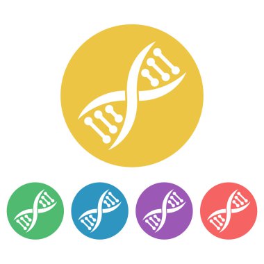DNA vektör yuvarlak simgeler renkte ayarla