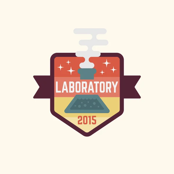 Chemie laboratorium geïsoleerd vector gekleurde badge — Stockvector