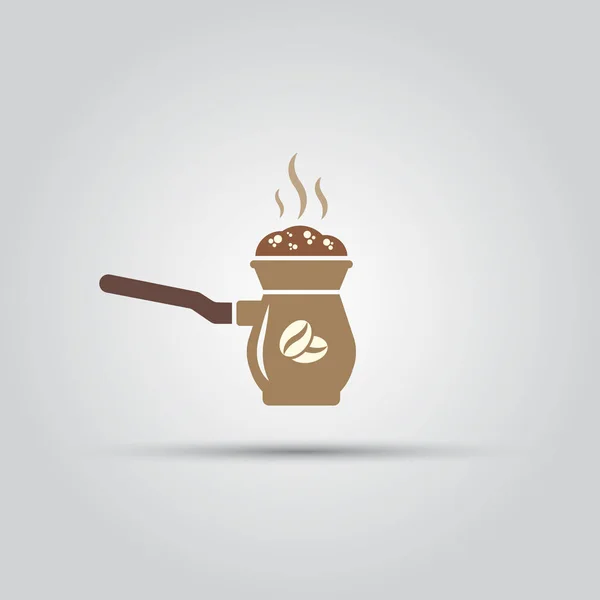 Cezve para el café aislado icono de color vector — Vector de stock