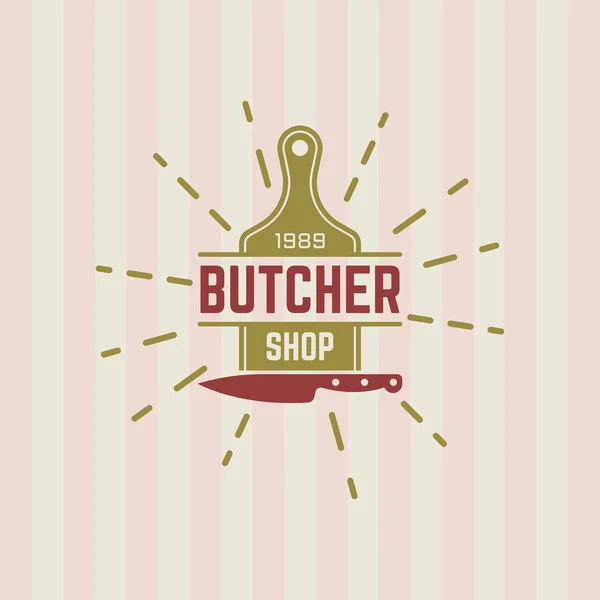 Butcher shop vektor vintage etikett eller badge — Stock vektor