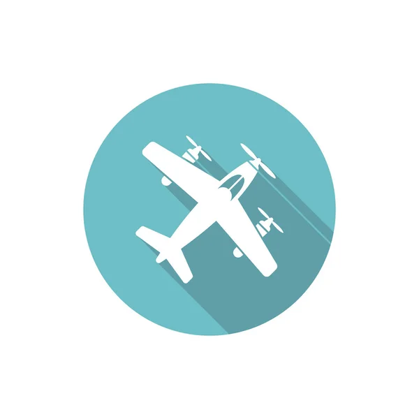 Airplane isolated vector round flat icon — Stock Vector