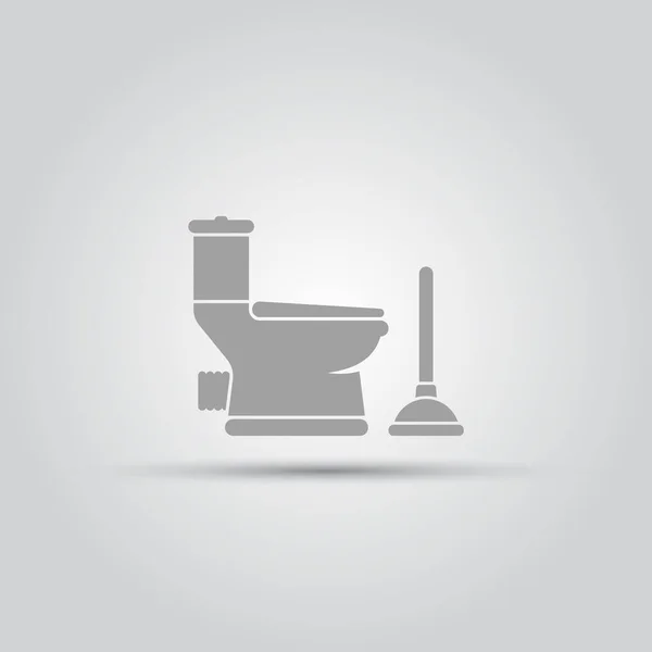 Vaschetta igienica e stantuffo oggetti vettoriali isolati — Vettoriale Stock