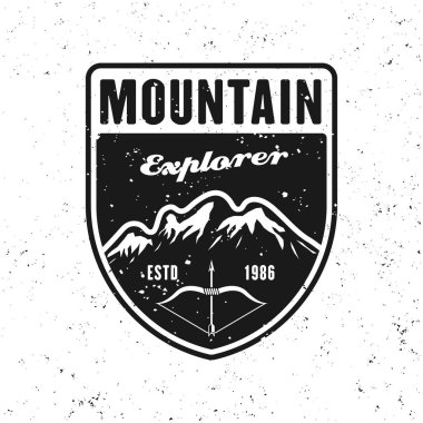 Macera, vektör rozet Dağları ile seyahat