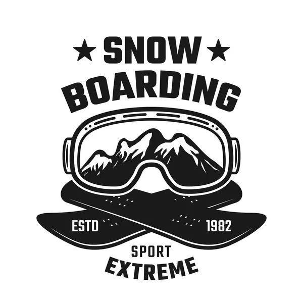 Snowboard invierno extremo deporte vector emblema — Vector de stock
