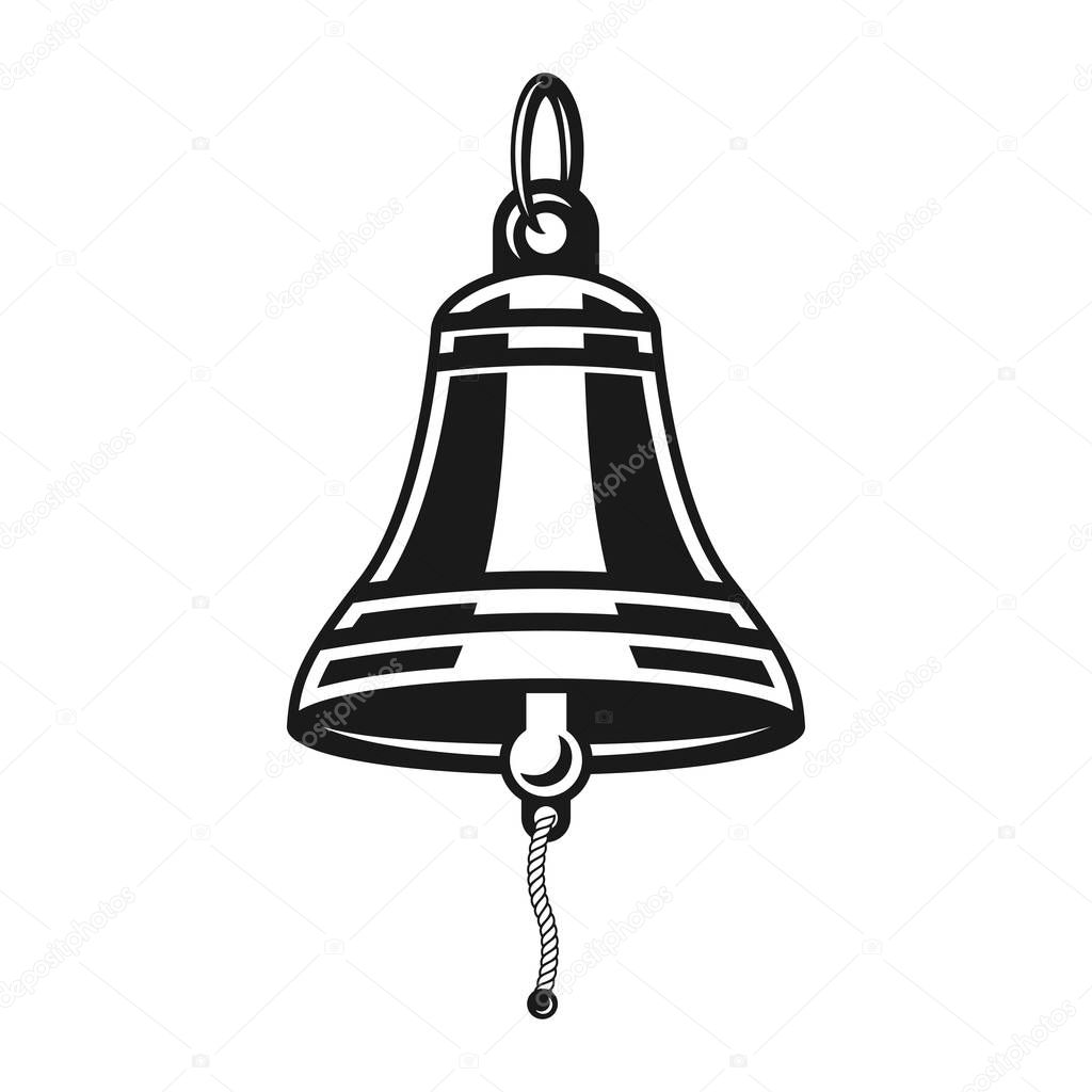 Nautical ship bell vector black object or element