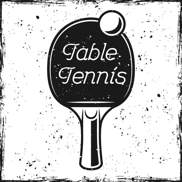 Raquette et illustration vectorielle de tennis de table texte — Image vectorielle