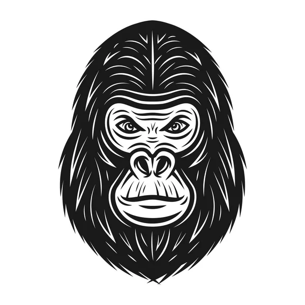 Ilustracja wektorowa głowy goryl w stylu vintage — Wektor stockowy