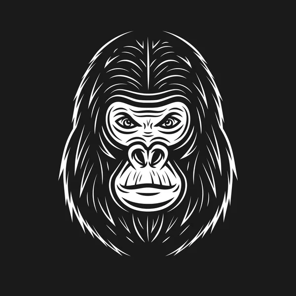 Goril yüz vektör çizim koyu zemin üzerinde