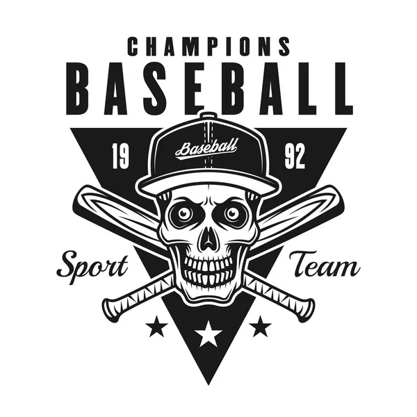 Insigne ou emblème noir vintage champion de baseball — Image vectorielle