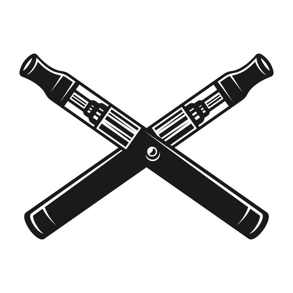 Two crossed e-cigarettes or vape pen vector sign