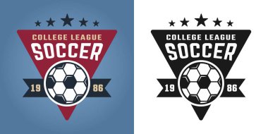 Amblem futbol kolej takım iki stilleri vektör