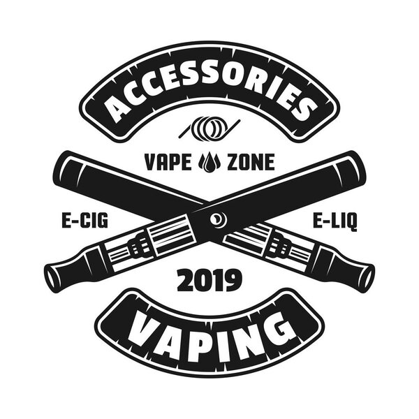 Two crossed electronic cigarettes or vaping vector