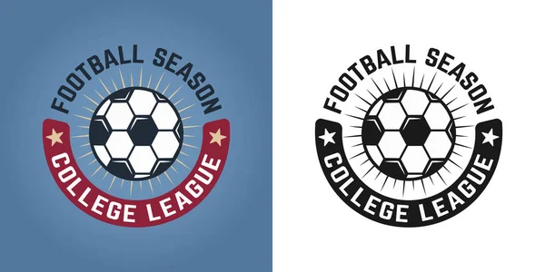 Set di calcio di due stili emblema vettoriale o distintivo — Vettoriale Stock