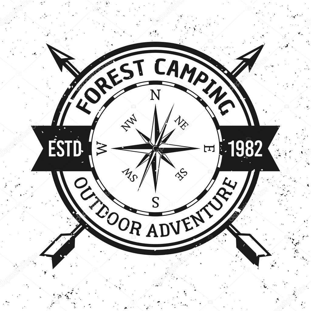 Camping and outdoor adventure vector retro emblem