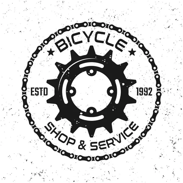 Servicio de reparación de bicicletas vector redondo emblema vintage — Vector de stock