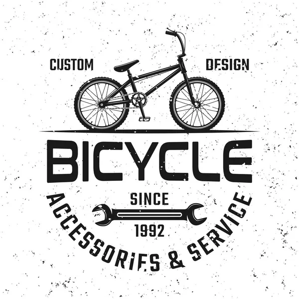 Fahrradgeschäft Vektor schwarzes Emblem, Abzeichen, Aufkleber — Stockvektor