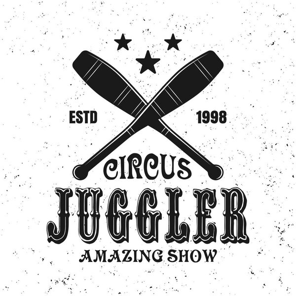 Two crossed juggler skittles vector black emblem
