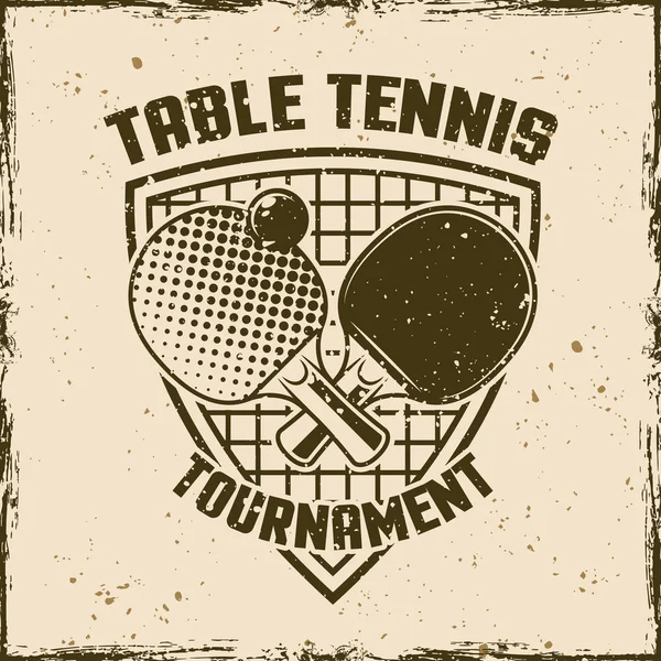 Pong ou emblème vectoriel vintage tennis de table — Image vectorielle