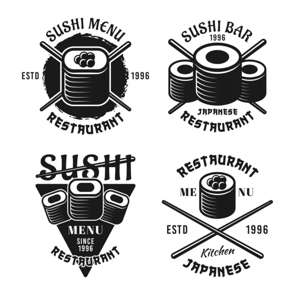 Sushi-Vektor-Embleme — Stockvektor