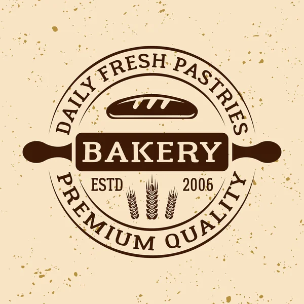 Bäckerei Vektor-Emblem mit Nudelholz — Stockvektor