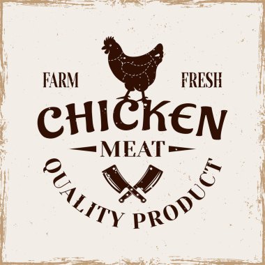 Tavuk eti vektör amblemi, etiketi, rozeti veya logosu