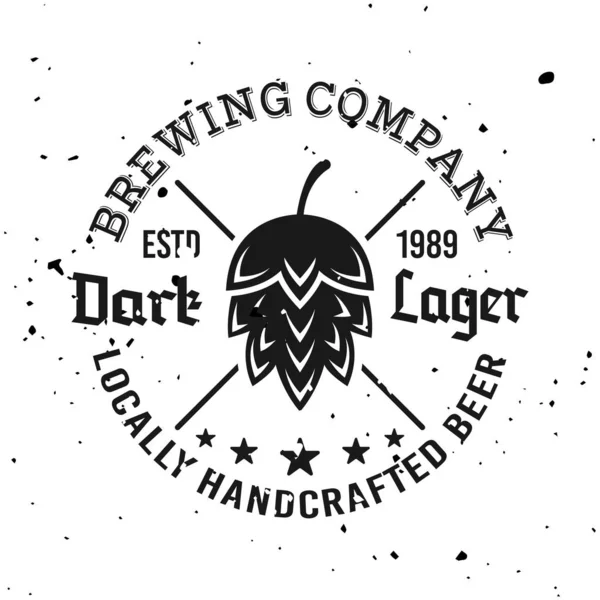 Empresa cervecera emblema vectorial, etiqueta, insignia, logotipo — Archivo Imágenes Vectoriales