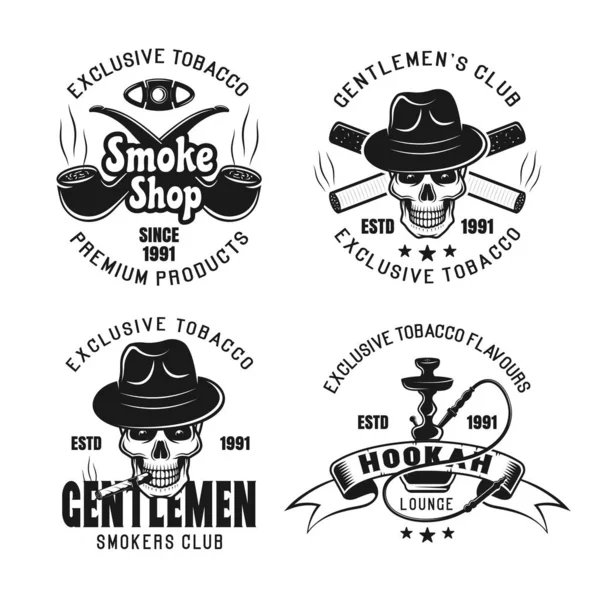 Klub dla palących, Hookah Lounge emblematy wektorowe — Wektor stockowy