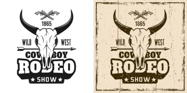 Rodeo show vektör amblemi, rozeti, etiketi, logosu