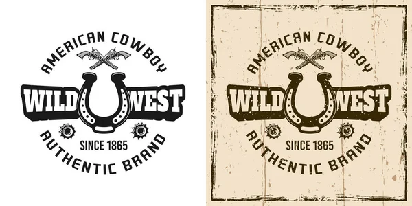 Wild West vector retro embleem, badge, label, logo — Stockvector