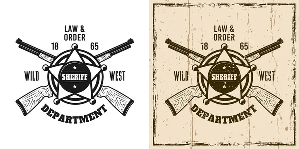 Şerif batı vektör amblemi, rozet, etiket, logo — Stok Vektör