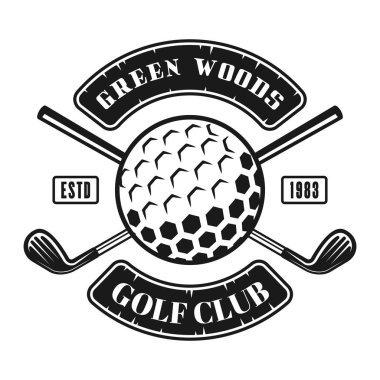 Vintage tarzı Golf kulübü vektör siyah amblem