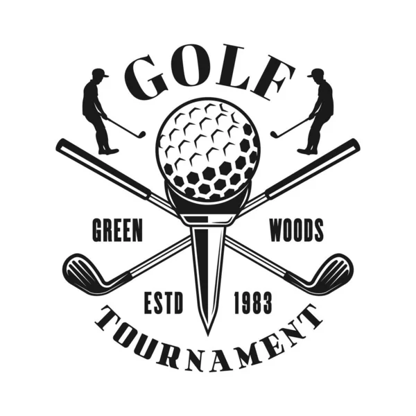 Golf Sport Club wektor emblemat z czaszką w kapeluszu — Wektor stockowy