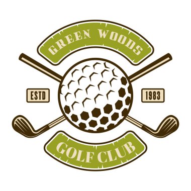 Golf kulübü vektör amblemi, rozeti, etiketi veya logosu
